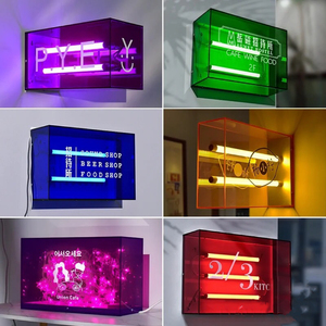 网红店亚力克灯箱LED灯光广告牌设计发光字创意门头招牌灯箱定制