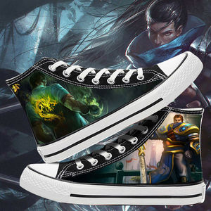 2021年英雄联盟手游lol 高帮男女情侣帆布鞋 休闲学生平底板鞋