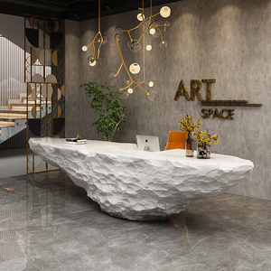 创意玻璃钢烤漆异形艺术前台收银台酒店大堂美容院科技公司接待台