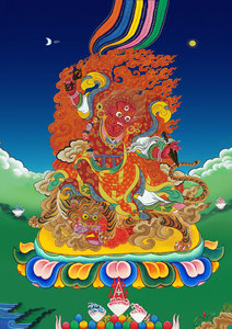 结缘愤怒莲师多杰卓洛画像佛堂画佛像画相纸塑封水晶摆台版画定制