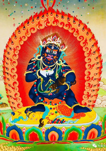 邬金黑财神画像佛堂画佛像画相纸塑封水晶摆台财神唐卡可传图定制