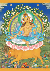 定制具光佛母画像 光明佛母佛画像相纸塑封 摩利支天菩萨密宗唐卡