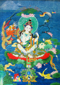 定制 妙音佛母画像 妙音天女佛菩萨画像图 相纸双面塑封 佛画海报