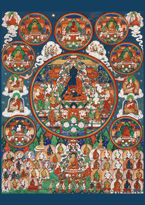 定制药师佛坛城画像 药师八佛佛像画 相纸双面塑封 唐卡结缘包邮