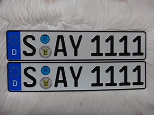 全新德国欧盟/州车牌照germany斯图加特奔驰总部连号幸运号1111