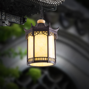 【六角凉亭】新中式庭院吊灯禅意四合院走廊古建筑屋檐灯别墅廊灯