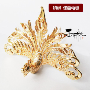 diy古风配件 立体凤凰明制凤冠发冠发钗材料包铜件发簪头饰小装饰