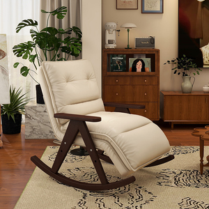 新中式小户型客厅实木摇椅躺椅阳台家用休闲复古摇摇椅懒人沙发椅