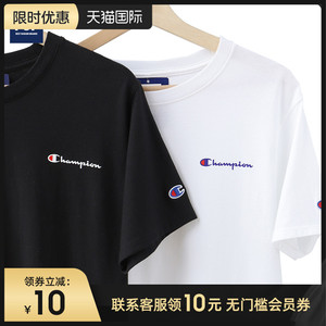 美版champion冠军男短袖t恤纯棉小标爆款情侣装衣服半袖夏季潮牌