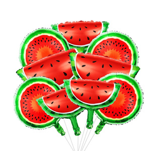 儿童生日派对水果夏天主题布置清爽装饰橙子西瓜草莓异形铝膜气球