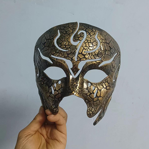 古装影视同款复古汉服甲胄盔甲土匪半脸镂空面具金银色白色