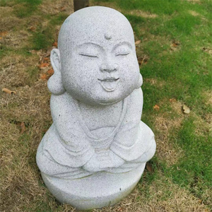 石雕小和尚小沙弥石材趣味禅意佛像菩萨花岗岩石头四大天王定制