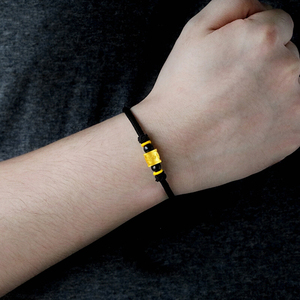 老凤祥黄金情侣手链男士转运珠手绳六字真言本命年女礼物999足金