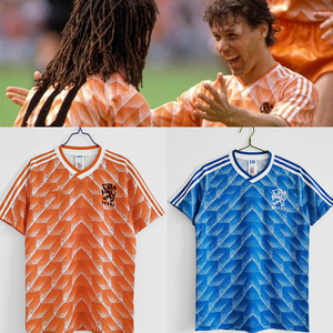 三剑客荷兰1988世界杯球衣范巴斯滕经典足球服netherlands jersey