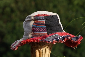 尼泊尔手工汉麻遮阳帽防紫外线大檐帽 四季通用度假毛边造型帽子