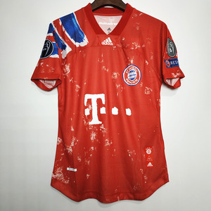 新款拜仁红色涂鸦球衣20-21human race 菲董联名款拜仁短袖t恤