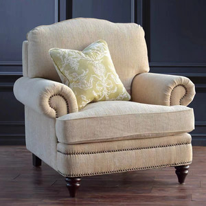 美式布艺沙发棉麻可拆洗布沙发