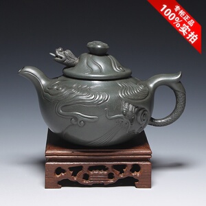 【老嵇宜兴紫砂老壶】大师朱可心款 经典作品 精品民国绿泥云龙壶