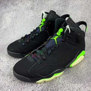 适配aj6黑绿电光绿黄绿海岛扎染腰果花渐变冰淇淋星空火焰鞋带