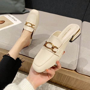 2022新款网红百搭半托单鞋平底包头半拖鞋女夏外穿时尚穆勒鞋凉拖