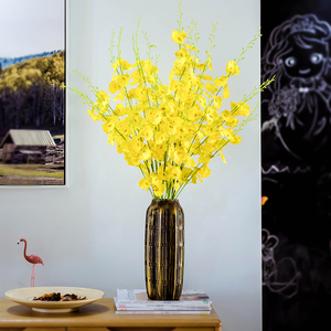 北欧假花仿真花客厅茶几餐桌装饰摆件文心兰跳舞兰高花瓶插花摆设