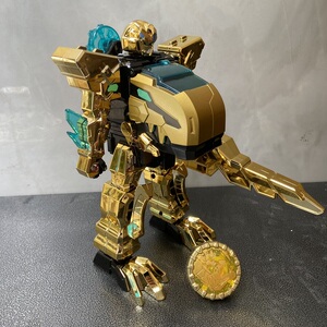 正版爆龙战车5金色恐龙机甲变形玩具霸王龙男孩金刚机器人加陀螺