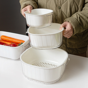 多功能高端网红沥水篮 大号小尺寸淋水篮 洗菜盆厨房家用洗菜篮子