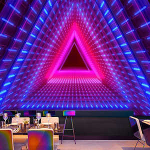 ktv包厢装饰壁画8d霓虹灯视觉发光背景墙纸舞台造型歌厅舞厅壁纸