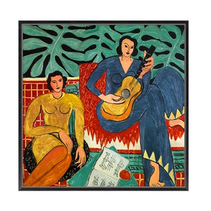 马蒂斯客厅装饰画沙发背景墙餐厅抽象油画挂画北欧式弹吉他的女孩