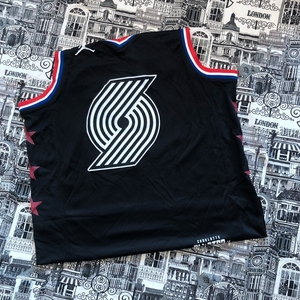 2019全明星球衣开拓者队利拉德0号sw热压黑色mxxl