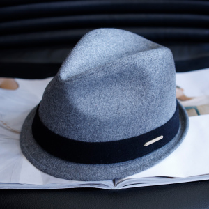 zara高顶短檐灰色高档礼帽英伦复古黑色爵士帽女中青年绅士休闲帽