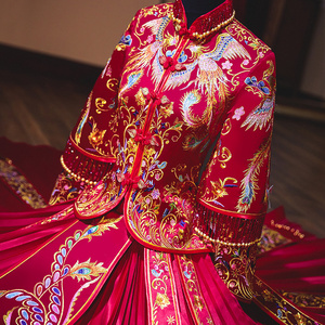 秀禾服2021新款新娘中式结婚礼服敬酒服高端龙凤褂古代凤凰喜服