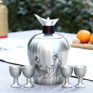 旧锡温酒壶烫酒壶热酒器暖酒器家用白酒黄酒壶套装大号福星高照高