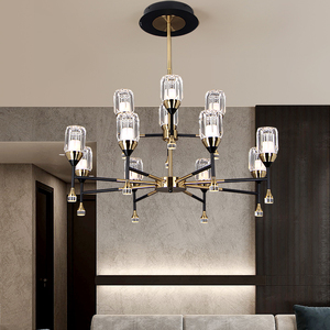 松伟晶莹现代客厅吊灯简约大气家用高档餐厅灯轻奢酒店别墅大厅灯