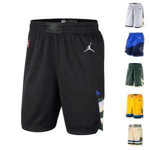 雄鹿队阿德托昆博字母哥热压刺绣复古口袋城市版运动篮球球裤短裤