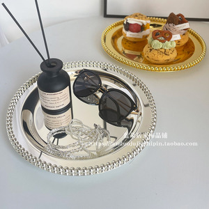 欧式下午茶点心铁艺托盘果盘生日甜品台家用客厅置物装饰收纳摆盘