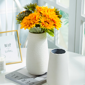 白色花瓶北欧创意简约插花客厅陶瓷插花瓶电视柜摆件水养干花装饰