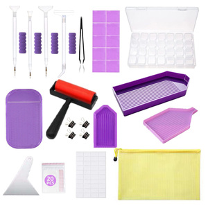 石画工具紫色快速点钻笔钻套装专用多功能收纳盒滚筒套餐手工工具