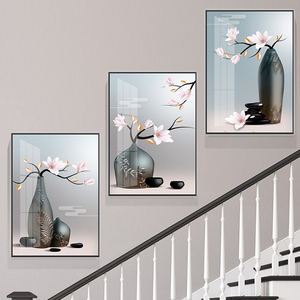 复式楼梯口间装饰画现代简约楼道转角挂画客厅玄关走廊过道墙壁画