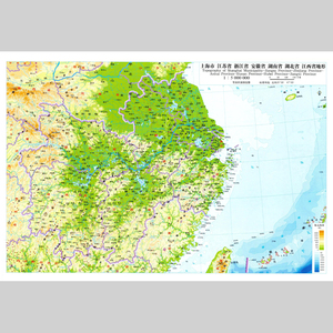 华中华东地区地形图地图电子版设计素材文件