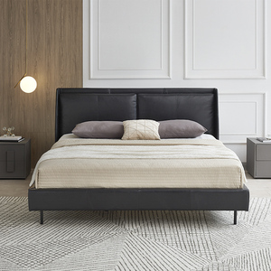 coomo楷模家具现代简约1.8米真皮主卧双人婚床全头层牛皮tm01框架