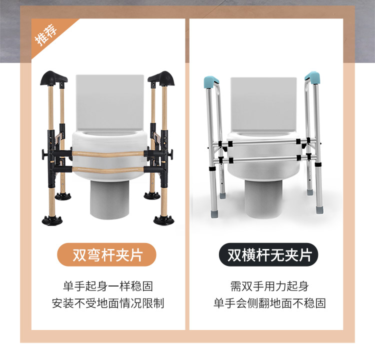 高档老人马桶旁支架手扶架卫生间扶手防滑上厕所辅助器助力架老年