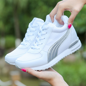 恩施耐克网鞋女小白鞋韩版百搭网眼运动鞋夏天透气网面内增高女鞋