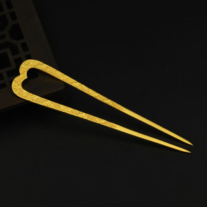 华髻 纯银镀金唐风发钗大u钗 汉服首饰 u钗 古法工艺设计发饰簪子