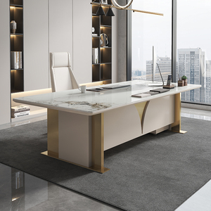 00森野歌旗舰店天猫高级设计感书桌 女总裁办公桌 现代简约老板桌 l