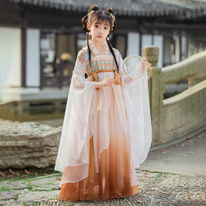 00鲁西南1号店淘宝女童汉服儿童古装春夏连衣裙中大童古风超仙中国