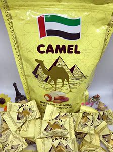 现货迪拜特产骆驼牌camel白巧克力骆驼奶椰枣夹心杏仁500g礼品装