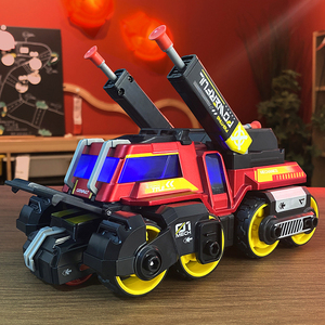 合金太空弹射战车多种变形对战发射导弹炫酷灯光音效男孩玩具礼物