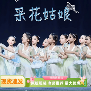 采花姑娘儿童演出服女童中国风古典舞花仙子汉服舞蹈襦裙表演服装