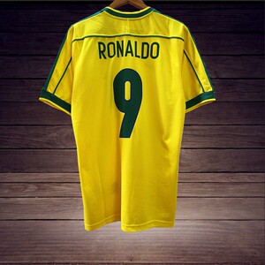 98世界杯复古巴西主场足球服9号罗纳尔多 里瓦尔多 小罗 卡卡球衣